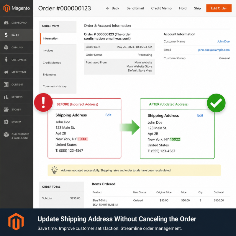 Customer Entered the Wrong Shipping Address in Magento 2 – Complete Guide